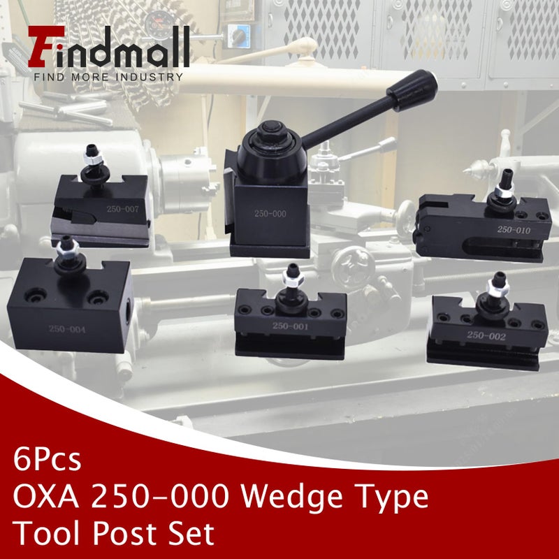 findmall 6Pcs OXA 250-000 Wedge Type Tool Post Set Quick Change Tool Post Set Lathe Holder OXA Tool Post Set Fit for Lathe - Image 2
