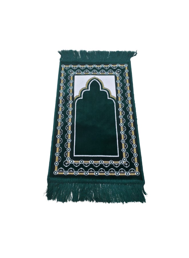 ريف سجادة صلاة إسلامية بتصميم بإطار منقط بجودة ممتازة أخضر داكن وأبيض 35 x 60 سم SP MIDI 35X60S100821GR - Image 1