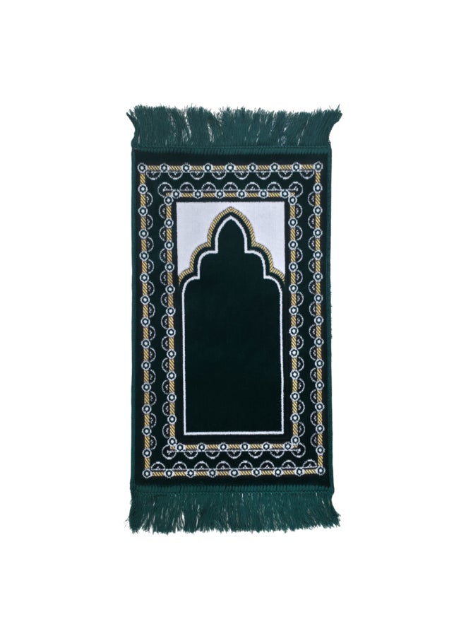 ريف سجادة صلاة إسلامية بتصميم بإطار منقط بجودة ممتازة أخضر داكن وأبيض 35 x 60 سم SP MIDI 35X60S100821GR - Image 2