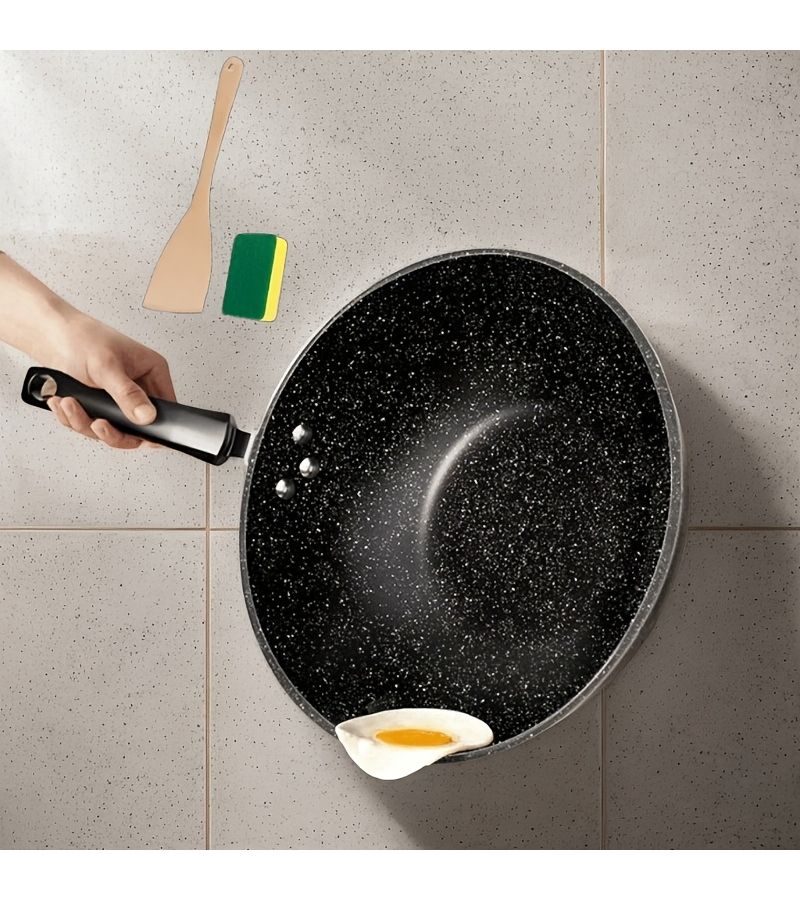 مقلاة صغيرة مُتبّلة مسبقًا ذات قاع مسطح للقلي السريع والتحمير على الغاز والحث - Image 5