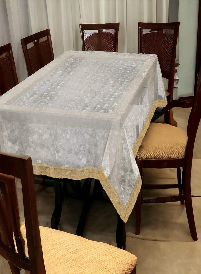 Mopak Decor غطاء طاولة موباك ديكور ثلاثي الأبعاد كبير الحجم 6 مقاعد 60 * 90 غطاء طاولة مطبوع عليه دانتيل-AI (دانتيل ذهبي ثلاثي الأبعاد) - Image 1