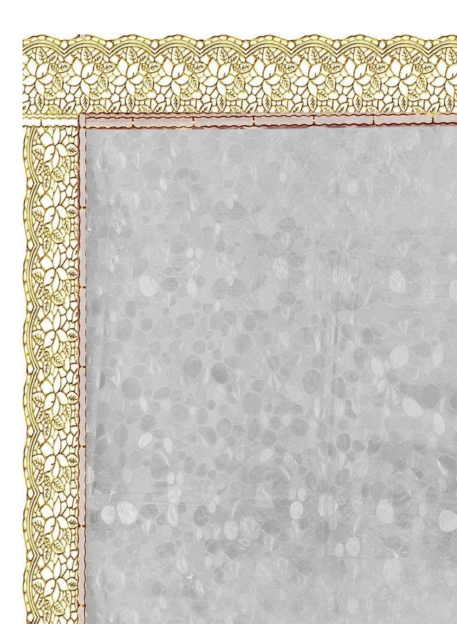 Mopak Decor غطاء طاولة موباك ديكور ثلاثي الأبعاد كبير الحجم 6 مقاعد 60 * 90 غطاء طاولة مطبوع عليه دانتيل-AI (دانتيل ذهبي ثلاثي الأبعاد) - Image 3