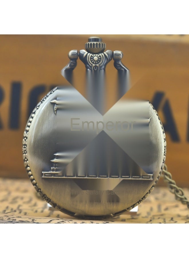 إسكدنيا ساعة جيب معدنية تماثيلية عتيقة للرجال والنساء بأسلوب غير رسمي - Image 2