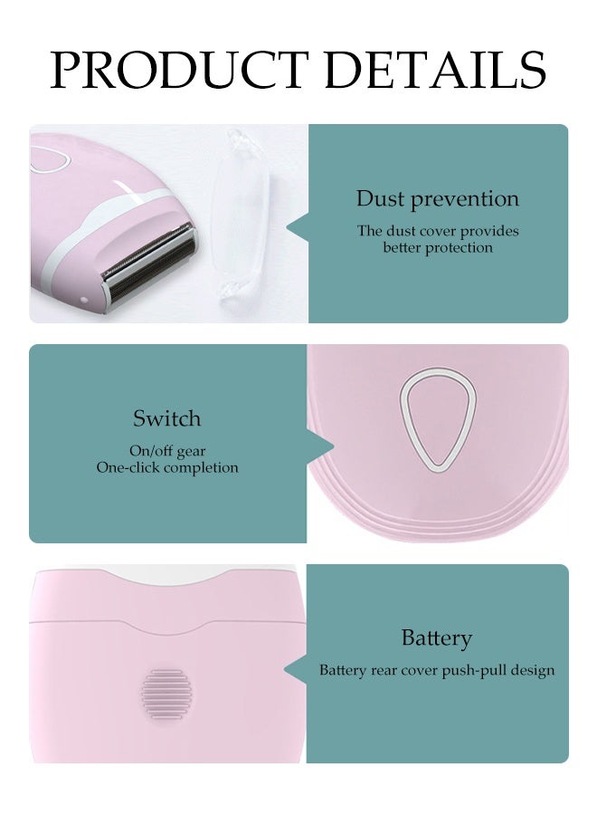 DUNISO Women's Electric Shaver, Painless 2-In-1 Wet And Dry Shaver, Portable Waterproof Bikini Trimmer, Washable Head, Can Remove Leg, Underarm, Armpit, Facial Body Hair, Pink - Image 3