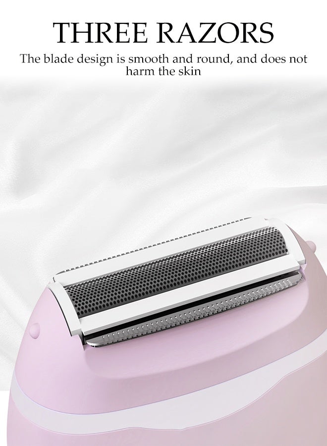 DUNISO Women's Electric Shaver, Painless 2-In-1 Wet And Dry Shaver, Portable Waterproof Bikini Trimmer, Washable Head, Can Remove Leg, Underarm, Armpit, Facial Body Hair, Pink - Image 4