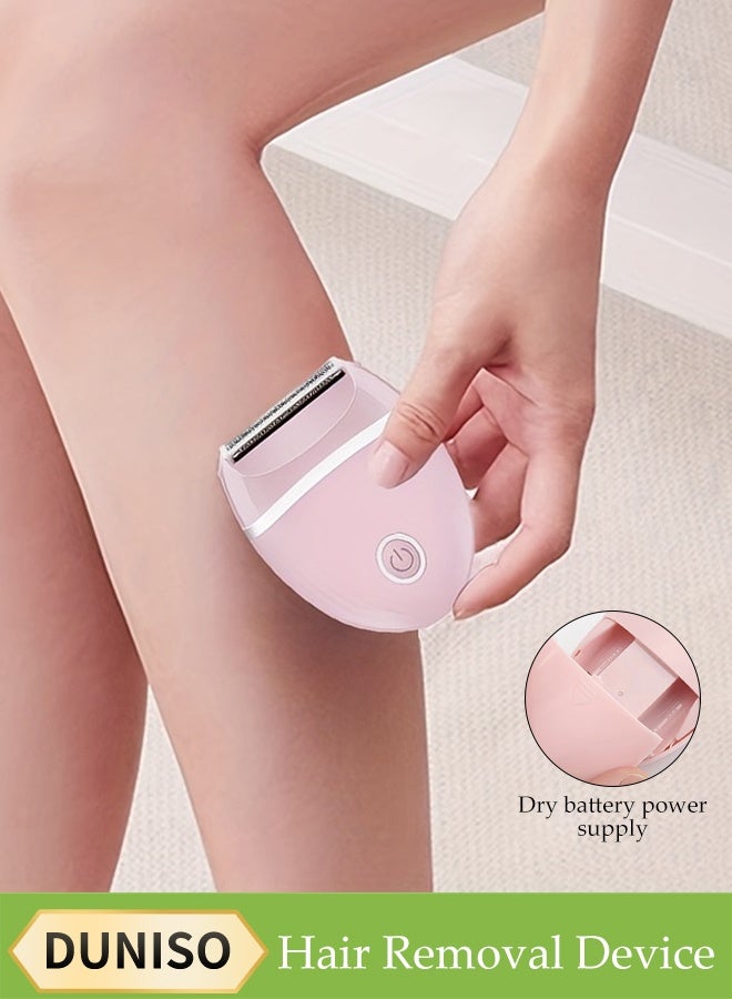 DUNISO Women's Electric Shaver, Painless 2-In-1 Wet And Dry Shaver, Portable Waterproof Bikini Trimmer, Washable Head, Can Remove Leg, Underarm, Armpit, Facial Body Hair, Pink - Image 1