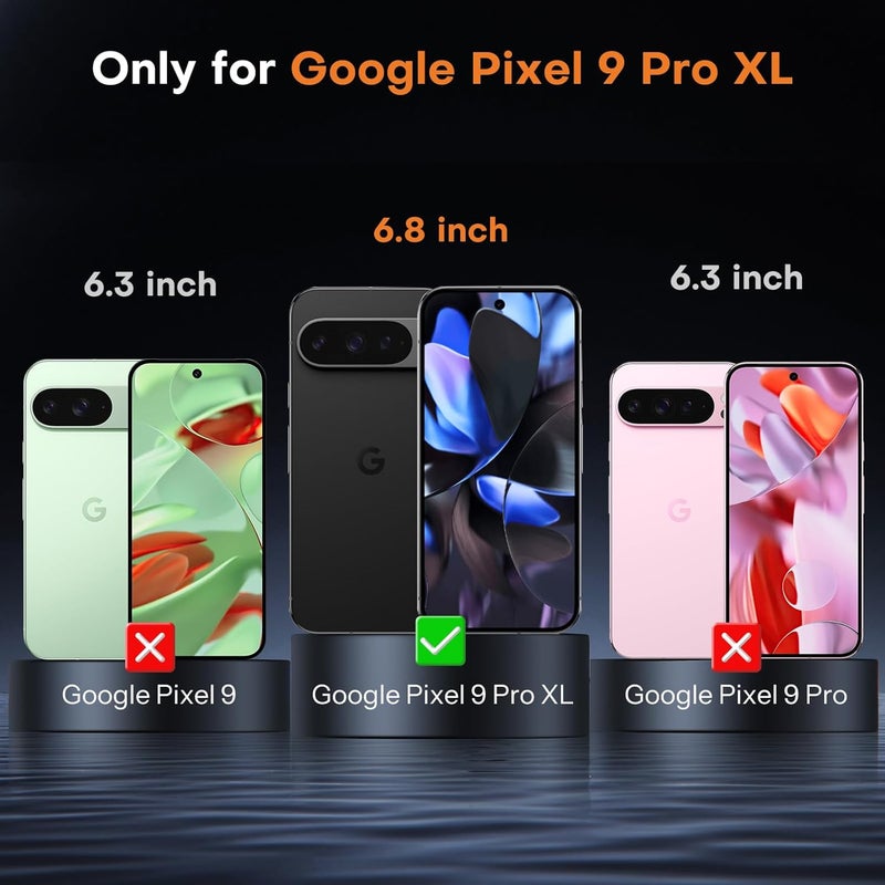 Omoton حزمة 3+2 لواقي شاشة جوجل بيكسل 9 برو XL بحجم 6.8 بوصة، 3 أفلام زجاجية مقواة و2 واقي عدسة كاميرا، خالي من الفقاعات، واضح بدقة عالية، غير متوافق مع 9 برو/ 9 - Image 2