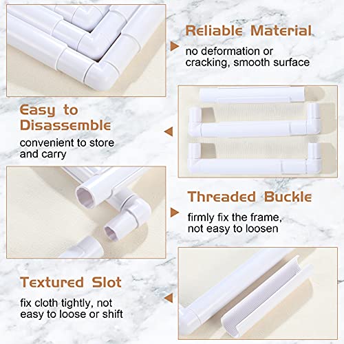 Janinka Embroidery Hoop 3 Pcs Cross Stitch Hoops and Frames White Rectangular Cross Stitch Embroidery Snap Frame DIY Sewing Tool for Quilting Silk-Painting 6 x 6, 8 x 8, 11 x 11 in(White) - Image 3