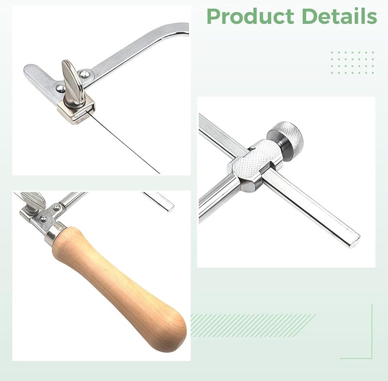 Mini Hand Saw Frame With Wooden Handle 12 Pcs Blades For DIY Craft Woodworking - Image 5