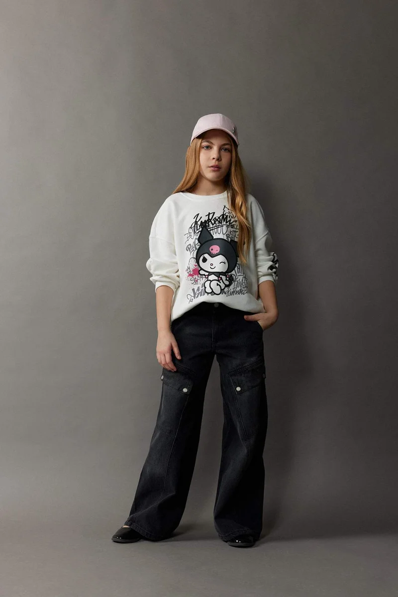ديفاكتو Girl Wide Leg Cotton Cargo Pants