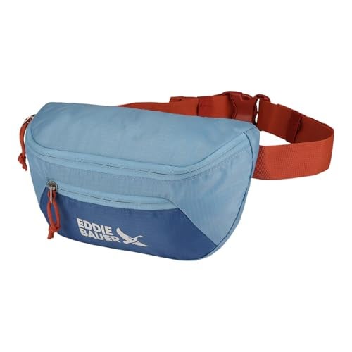 Eddie Bauer Stowaway Packable Waistpack Sling Fanny Pack Travel Foldable Lightweight Outdoor 1L Ripstop Polyester Coast Blue - Image 1