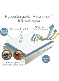 SafeRest SafeRest Premium 9" Thick Box Spring Encasement - Waterproof - Breathable, Noiseless and Vinyl Free - Fits Up to 9" - Queen  - Image 2