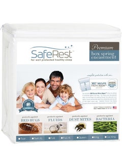 SafeRest SafeRest Premium 9" Thick Box Spring Encasement - Waterproof - Breathable, Noiseless and Vinyl Free - Fits Up to 9" - Queen  - Image 1