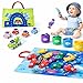 GOLDGE 2in1 Montessori Toys for 1 Year Old Toddler Fishing Game with Stacking Cups PullBack Cars Soft Sensory Learning Toys for 1218 Months Educational Sorting Counting Baby Toy Birthday Gifts - Image 2