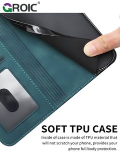 GROIC Case for iPhone 15 Pro Max 6.7 Inch Wallet Case with 1 Pack Camera Lens Protector, PU Leather Flip Folio Case with Card Holders, Kickstand Function Shockproof Shell for iPhone 15 Pro Max  - Image 4