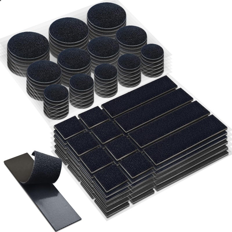 Tikfoam Heavy Duty Hook and Loop Strips with High Adhesive, and Square Circle, Strong Mounting Tape for Home, Outdoor or Office Use, Black 72 Sets - Image 1