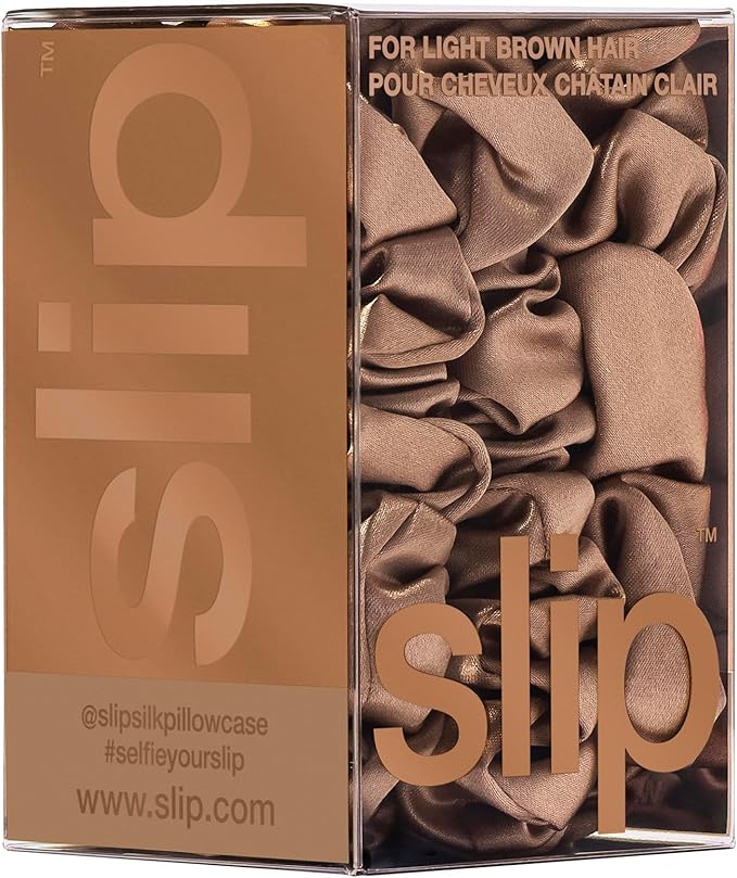 Slip Pure Silk Back to Basics Assorted Scrunchies Blonde 100 Pure 22 Momme Mulberry HairFriendly Luxurious Elastic Scrunchies Set 3 Scrunchies