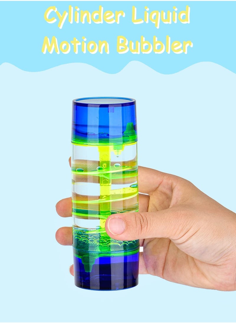 SYOSI - Liquid Motion Bubbler, Spiral Liquid Motion Bubbler Timer, Cylinder Liquid Timer for Sensory Play, Calming Relaxing Fidget Water Toy, for Kids and Adults Home Office Desk Decor 1 Pack - Image 1