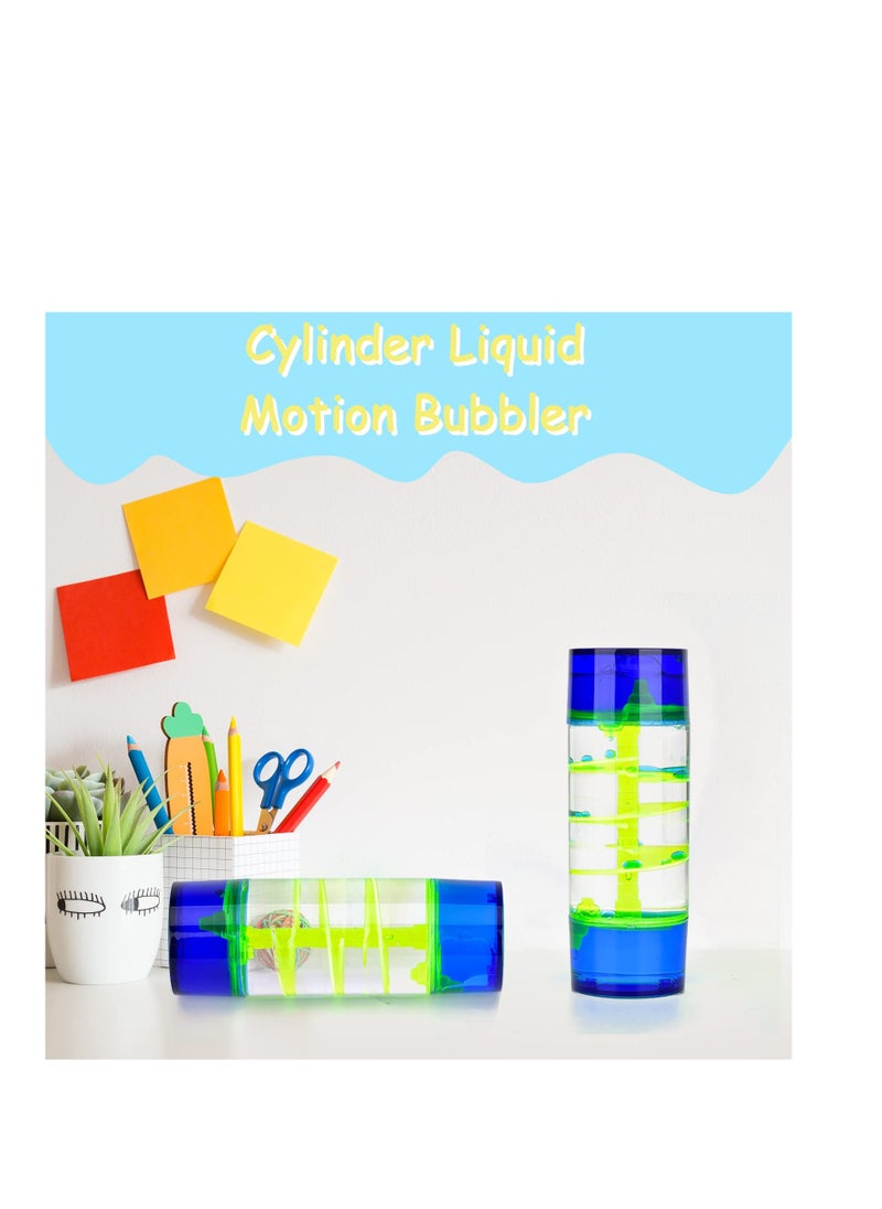 SYOSI - Liquid Motion Bubbler, Spiral Liquid Motion Bubbler Timer, Cylinder Liquid Timer for Sensory Play, Calming Relaxing Fidget Water Toy, for Kids and Adults Home Office Desk Decor 1 Pack - Image 1