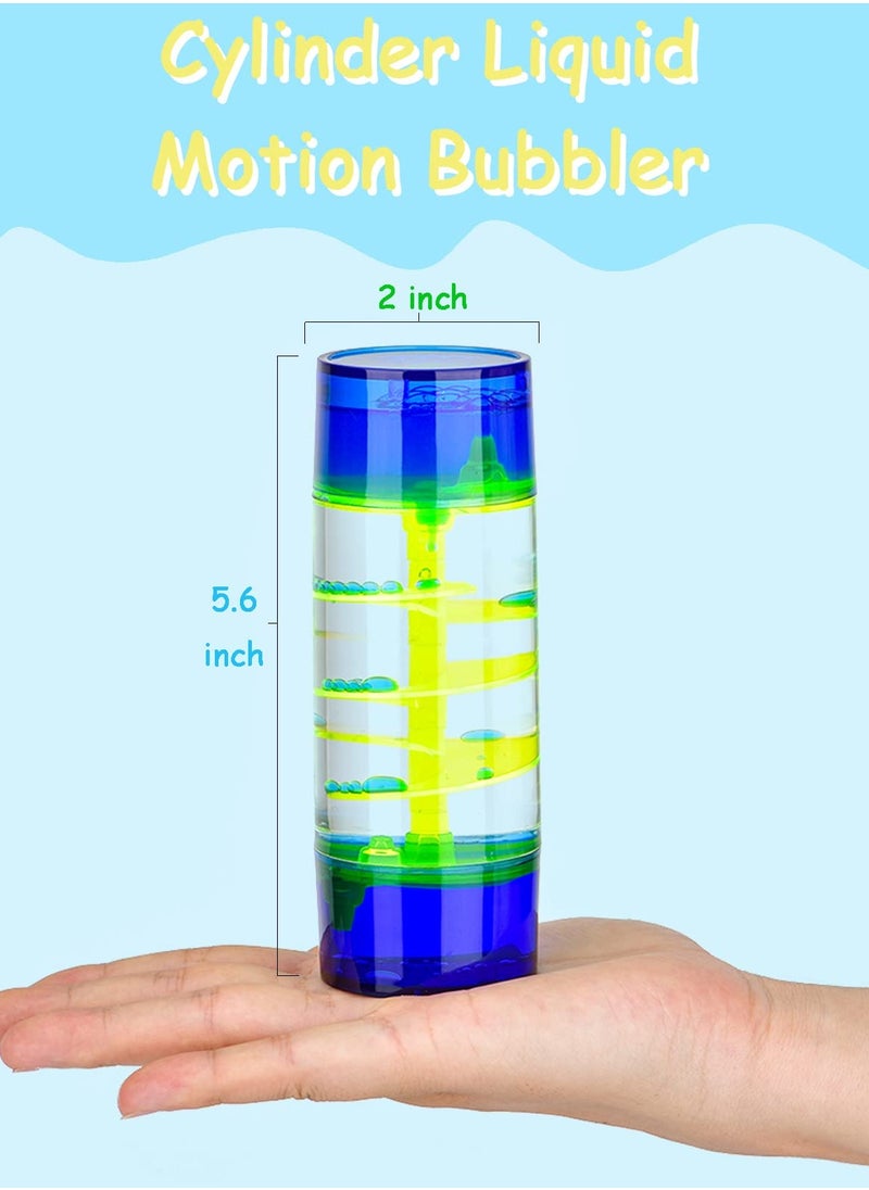 SYOSI - Liquid Motion Bubbler, Spiral Liquid Motion Bubbler Timer, Cylinder Liquid Timer for Sensory Play, Calming Relaxing Fidget Water Toy, for Kids and Adults Home Office Desk Decor 1 Pack - Image 1