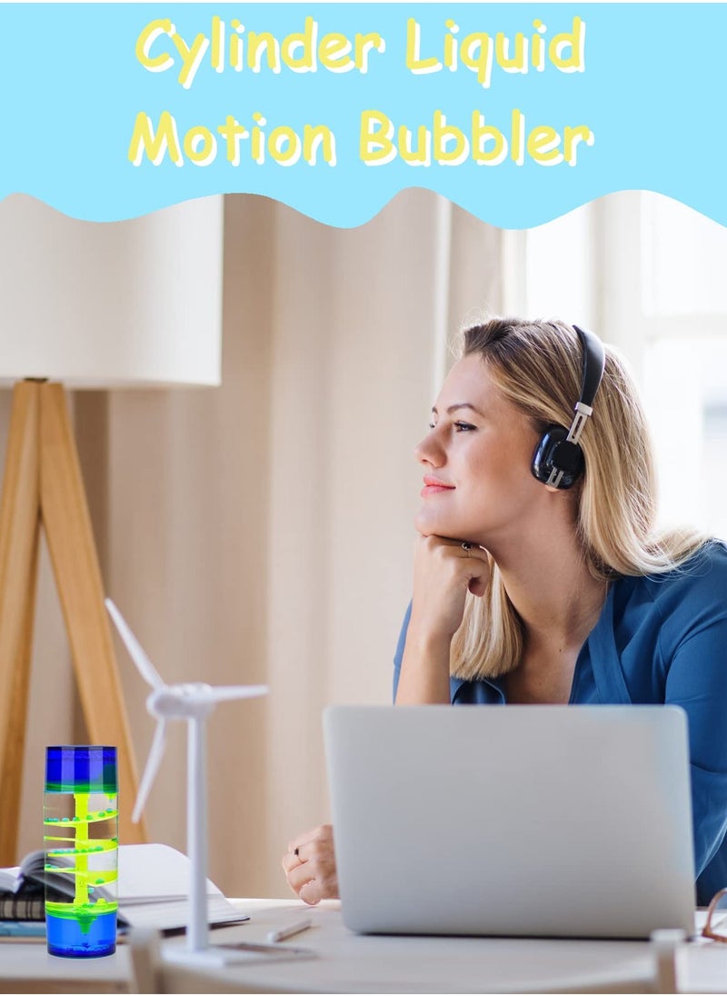 SYOSI - Liquid Motion Bubbler, Spiral Liquid Motion Bubbler Timer, Cylinder Liquid Timer for Sensory Play, Calming Relaxing Fidget Water Toy, for Kids and Adults Home Office Desk Decor 1 Pack - Image 1