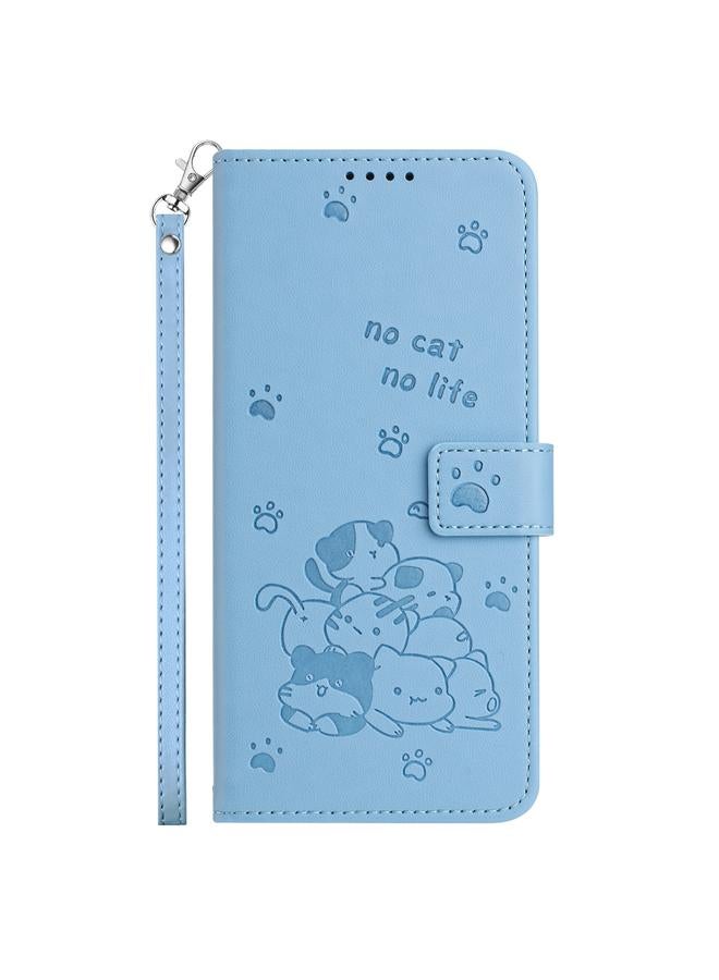 S-TOP Case For Infinix Zero 40 4G / Zero 40 5G Embossed Kitten Phone Leather Case with Lanyard - Image 2