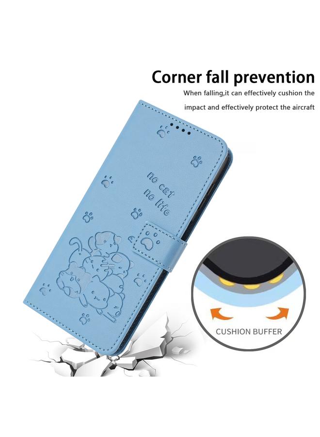 S-TOP Case For Infinix Zero 40 4G / Zero 40 5G Embossed Kitten Phone Leather Case with Lanyard - Image 4