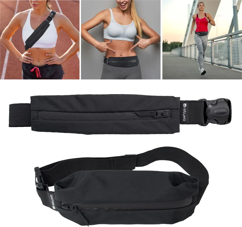 ريبو Multifunctional Reflective Sports Waist Bag Black