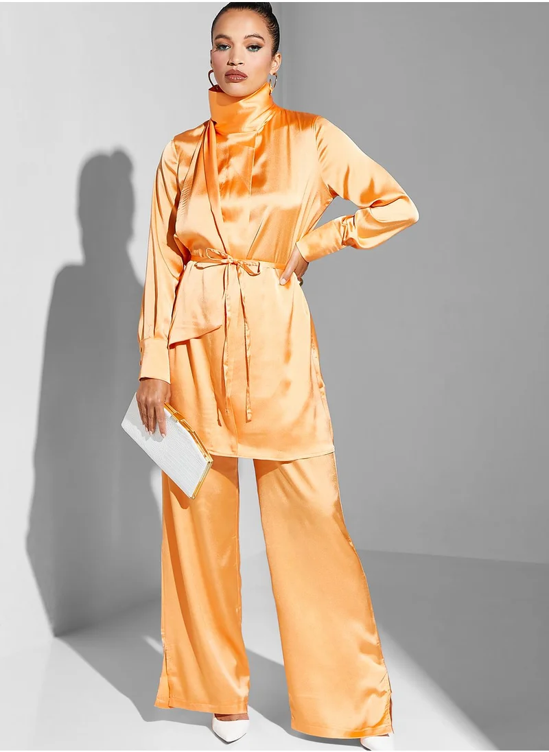 Namshi x Modanisa Satin Plazzo Trousers