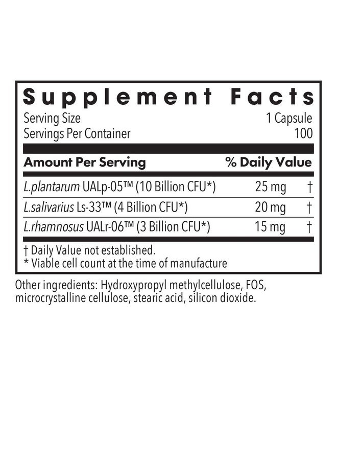 اليرجي ريسيرتش جروب - مجموعة أبحاث الحساسية - مكمل Lactobacillus - البروبيوتيك للرجال والنساء، صحة الجهاز الهضمي، صحة الأمعاء، كبسولات نباتية - 100 كبسولة - Image 1