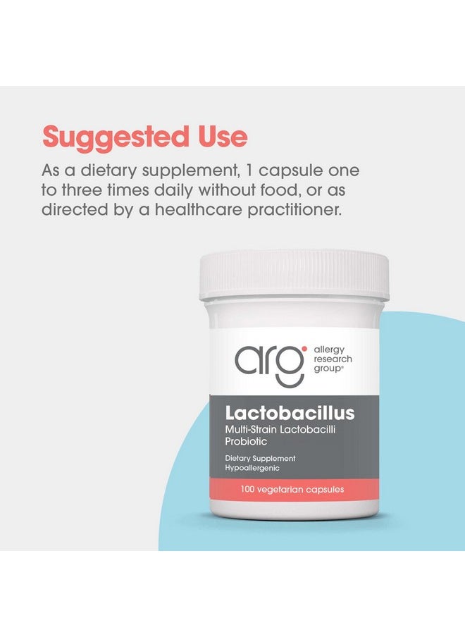 اليرجي ريسيرتش جروب - مجموعة أبحاث الحساسية - مكمل Lactobacillus - البروبيوتيك للرجال والنساء، صحة الجهاز الهضمي، صحة الأمعاء، كبسولات نباتية - 100 كبسولة - Image 1