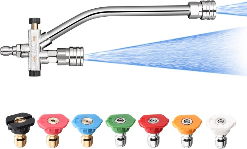 balabulala Foam Cannon Dual Connector Accessory,Pressure Washer Double Tip Attachment for Foam Blaster with 7 Power Washer Sprayer Nozzles, 1/4" Quick Connect, 4200 PSI - Image 1