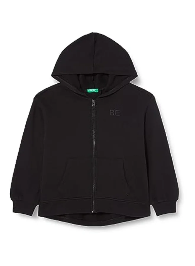 UNITED COLORS OF BENETTON Zip-Up Sweatshirt With "Be" Embroidery