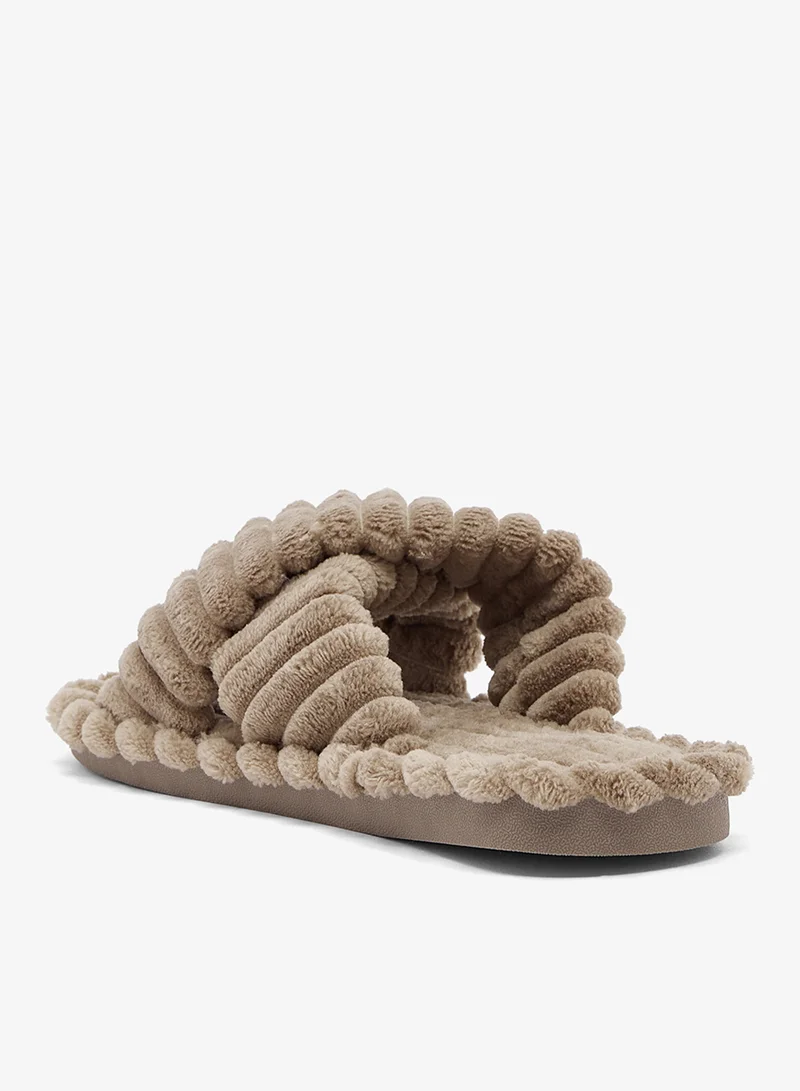 جينجر Cross Over Fluffy Bedroom Slippers