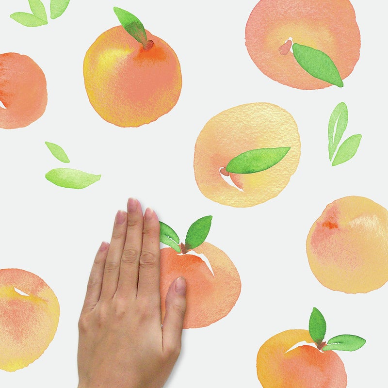 RoomMates RMK4583SCS Sweet Peaches Peel and Stick Wall Decals, Peach, Orange, Yellow, Green - Image 3