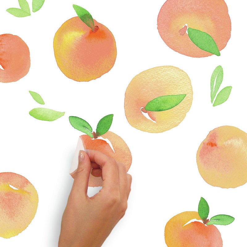RoomMates RMK4583SCS Sweet Peaches Peel and Stick Wall Decals, Peach, Orange, Yellow, Green - Image 4