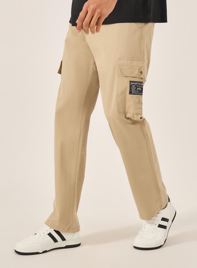 Styli Relaxed Fit Cargo Pants with Badge Detail  - Image 3