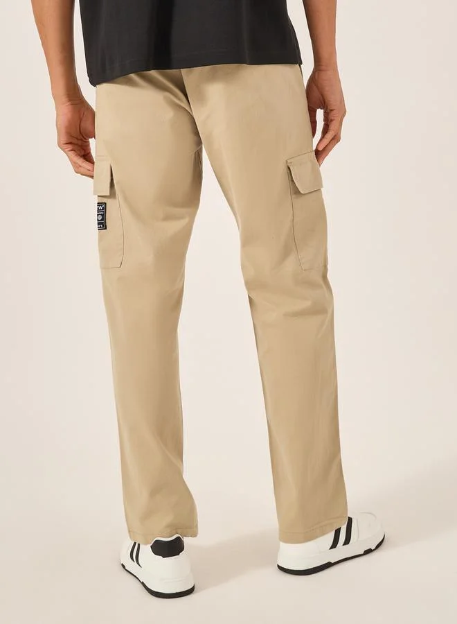 Styli Relaxed Fit Cargo Pants with Badge Detail