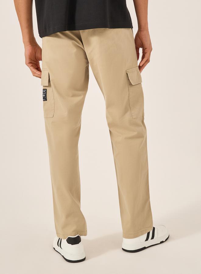 Styli Relaxed Fit Cargo Pants with Badge Detail  - Image 5