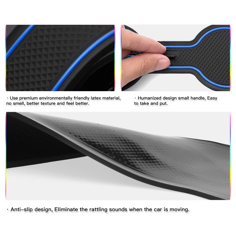 SKTU 2024 2025 2026 Chevy Trax Door Slot Mat for 2024 2025 2026 Chevrolet Trax (LS,1RS,LT,2RS,ACTIV) 2024-2026 Trax Accessories 14PCS Fit 2024+ Trax Door Compartment Cup Center Console Liners (Blue) - Image 4