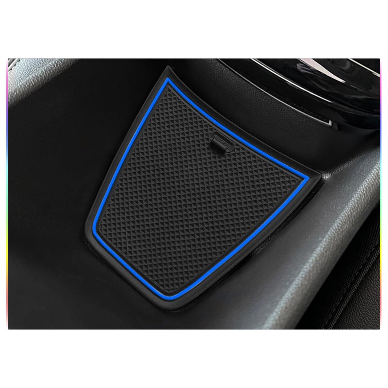 SKTU 2024 2025 2026 Chevy Trax Door Slot Mat for 2024 2025 2026 Chevrolet Trax (LS,1RS,LT,2RS,ACTIV) 2024-2026 Trax Accessories 14PCS Fit 2024+ Trax Door Compartment Cup Center Console Liners (Blue) - Image 5