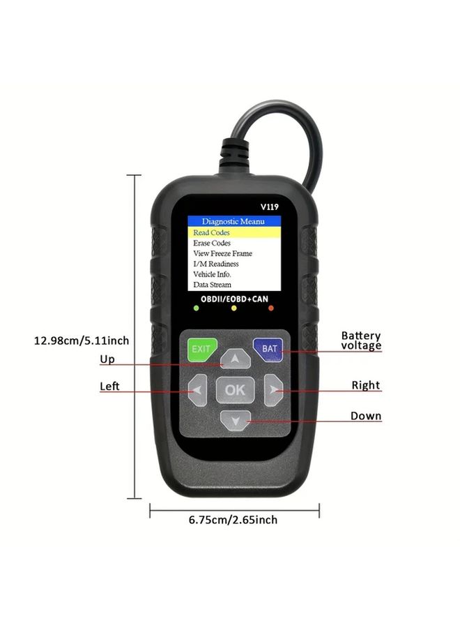أداة تشخيص OBD2 سوداء لقراءة رموز أعطال المحرك - Image 2