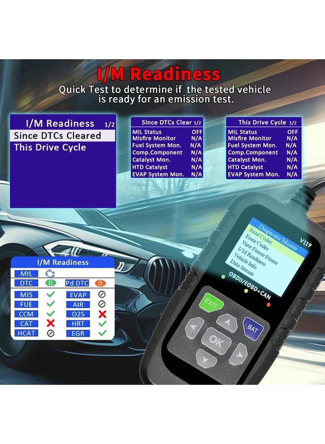 أداة تشخيص OBD2 سوداء لقراءة رموز أعطال المحرك - Image 4