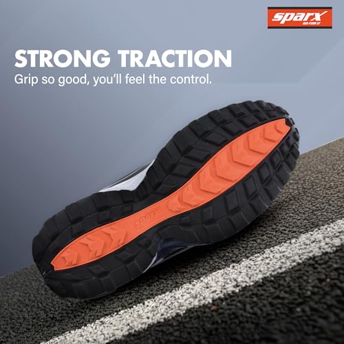 SPARX Men Navy Blue Orange Sports Shoes - Image 3