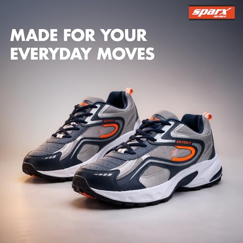 SPARX Men Navy Blue Orange Sports Shoes - Image 2