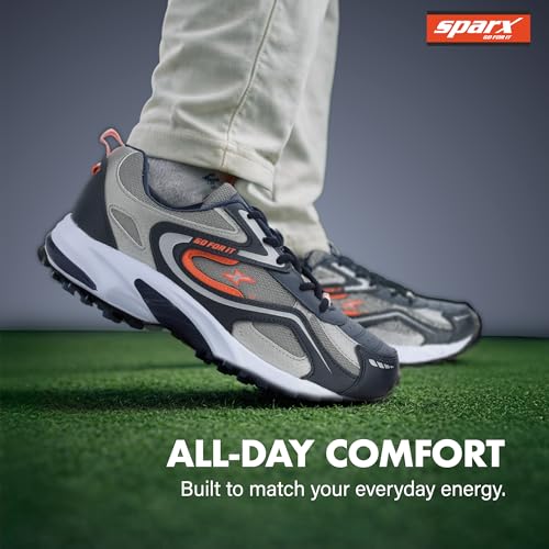 SPARX Men Navy Blue Orange Sports Shoes - Image 4