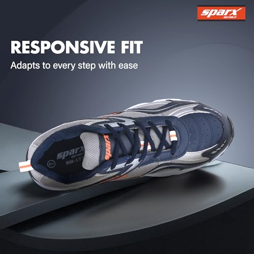 SPARX Men Navy Blue Orange Sports Shoes - Image 5