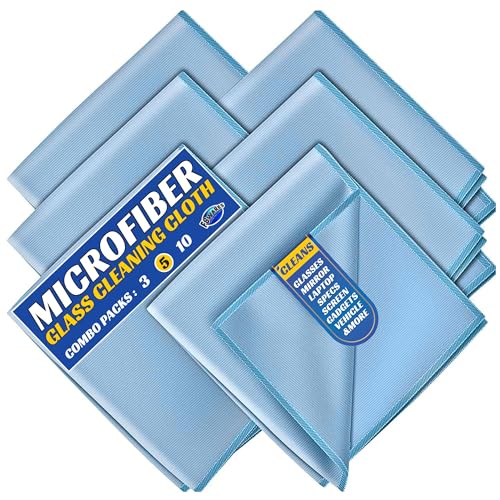 F8WARES 5PK Microfiber Glass Cleaning Cloth for Windows & Mirrors - Thickened Magic Cleaning Cloths and Wipes - Anti Scratch Dusting Cloth for Kitchen,Car,Specs,Laptop,Mobile & Tv Screen Cleaning - Image 1