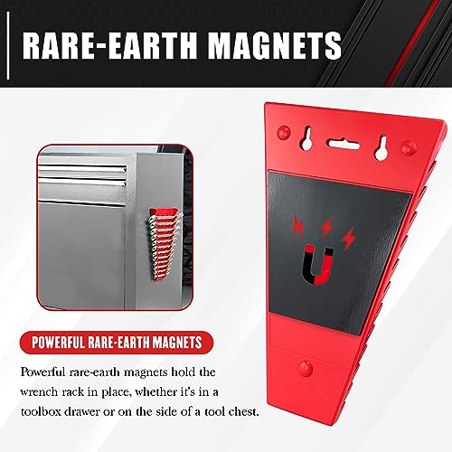 ct C&T 2 Pack Magnetic Wrench Organizer,Magnetic Wrench Holder, SAE and Metric,Premium Quality Wrench rack,1/4" - 1/16", 6mm-24mm - Image 5