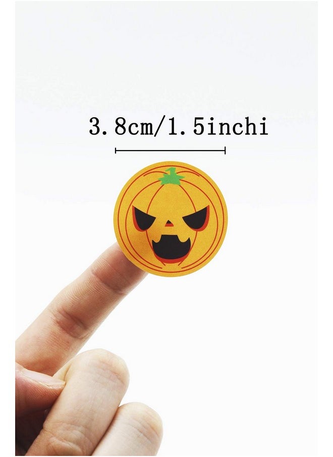 HighMount Halloweens Pumpkins Stickers Roll 1000 Pieces 8 Fces Stickers For Jack O Lantern Trick Or Treat Indoor Art Crafts Scrapbooking Thanksgiving Seasonal Decor Party Decorations Decals 1.5X1.5 Inchi  - Image 3